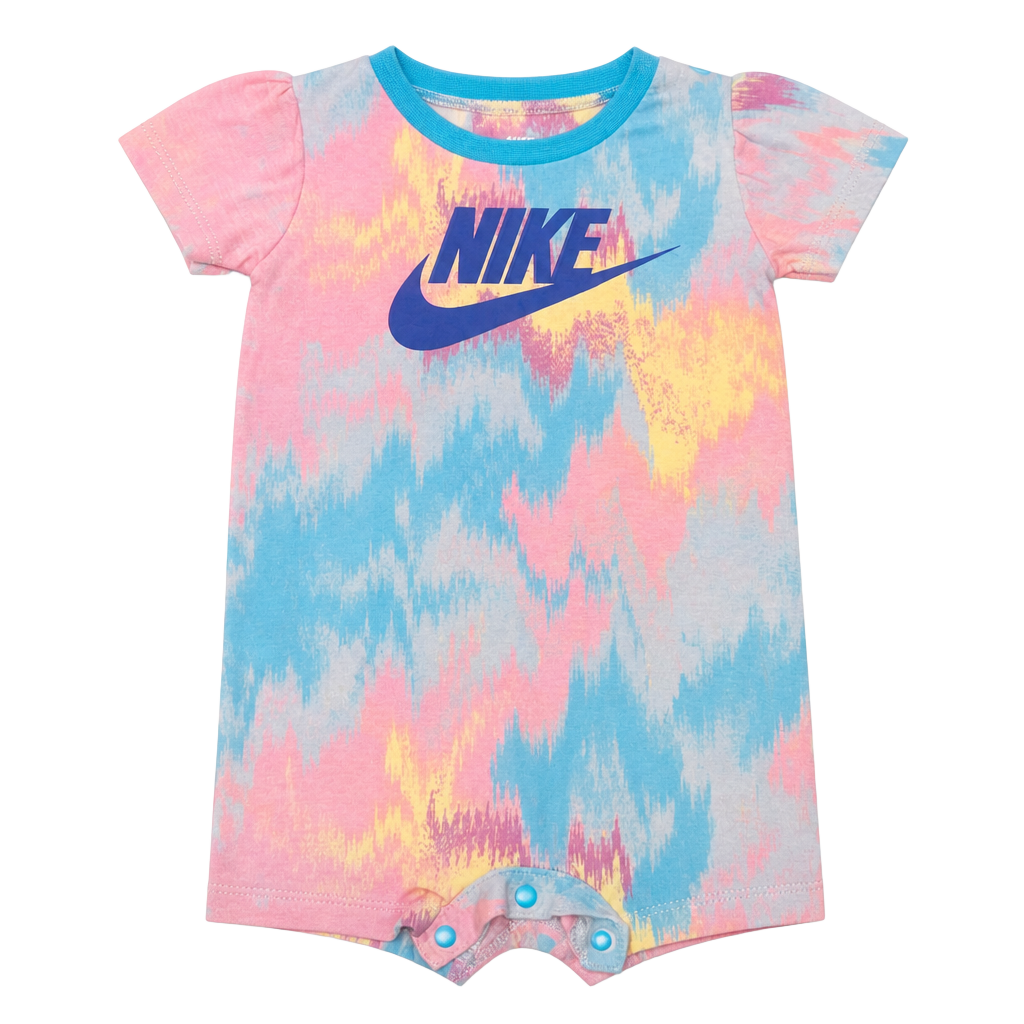 Nike Infant Girls Printed Club Romper Multi-Color Tie Dye 9 Months 1