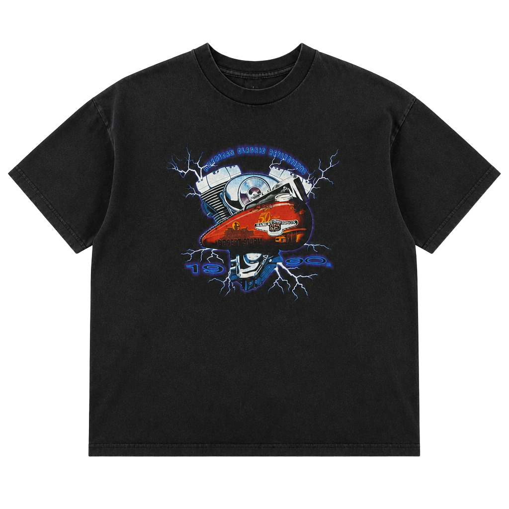 Vintage 1998 Harley-Davidson Desert Storm Motorcycle Graphic T-Shirt XL McGuire Walnut Creek California 1