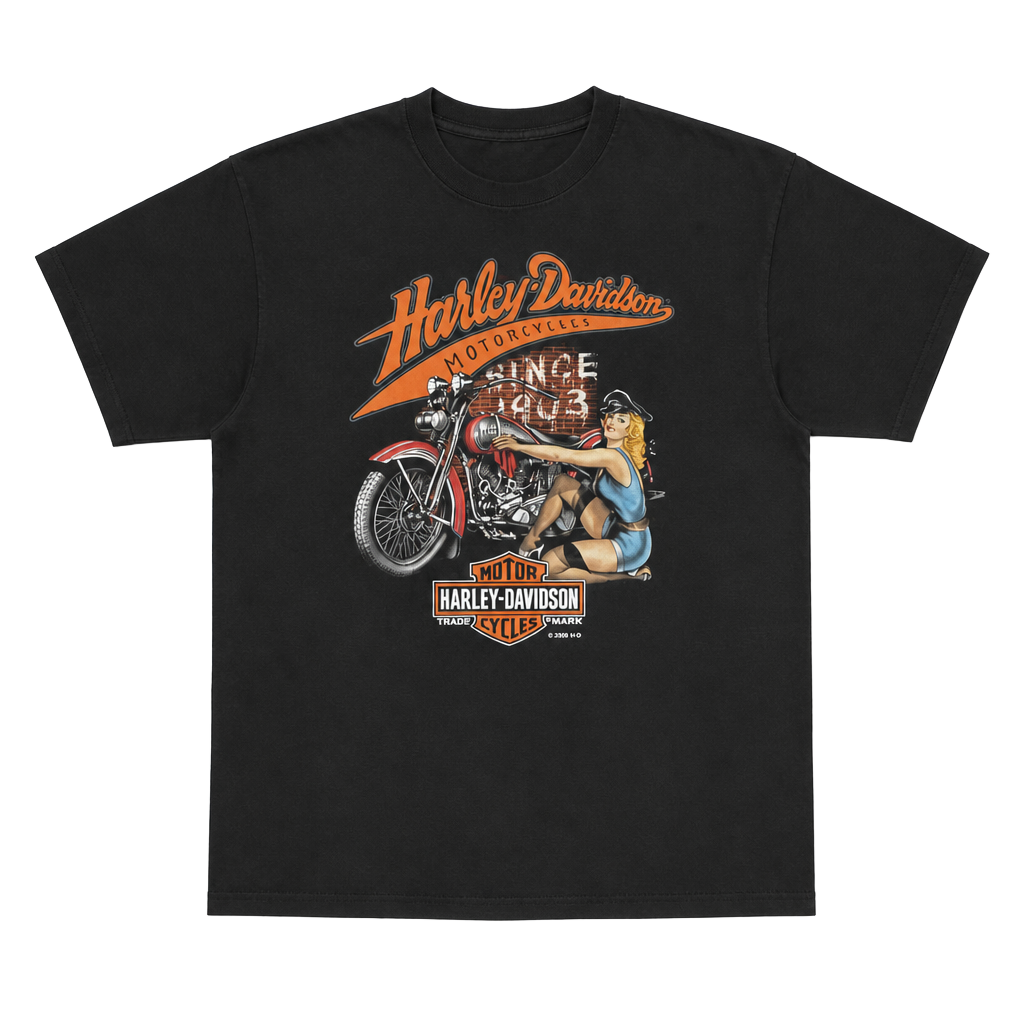 Harley-Davidson Denver Colorado Mile High Pinup T-Shirt Black 1