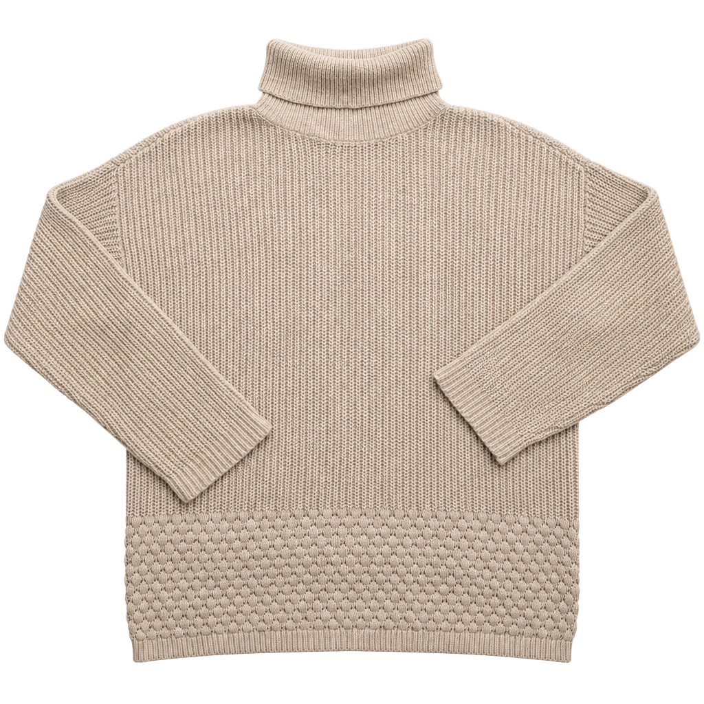 Calvin Klein Turtleneck Sweater Size S Cream Cotton Blend 1