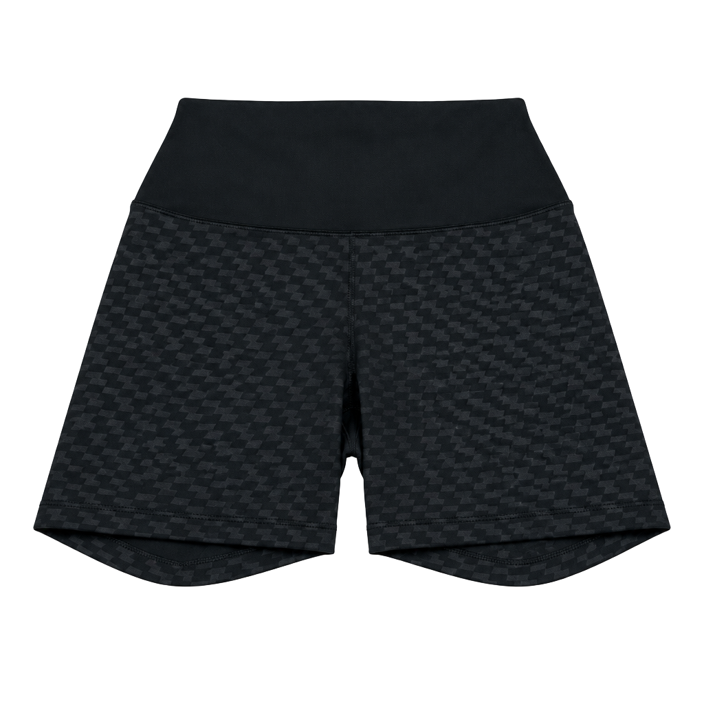 Nike One High Rise 5 Inch Short XS Black Houndstooth Print Biker Shorts 1