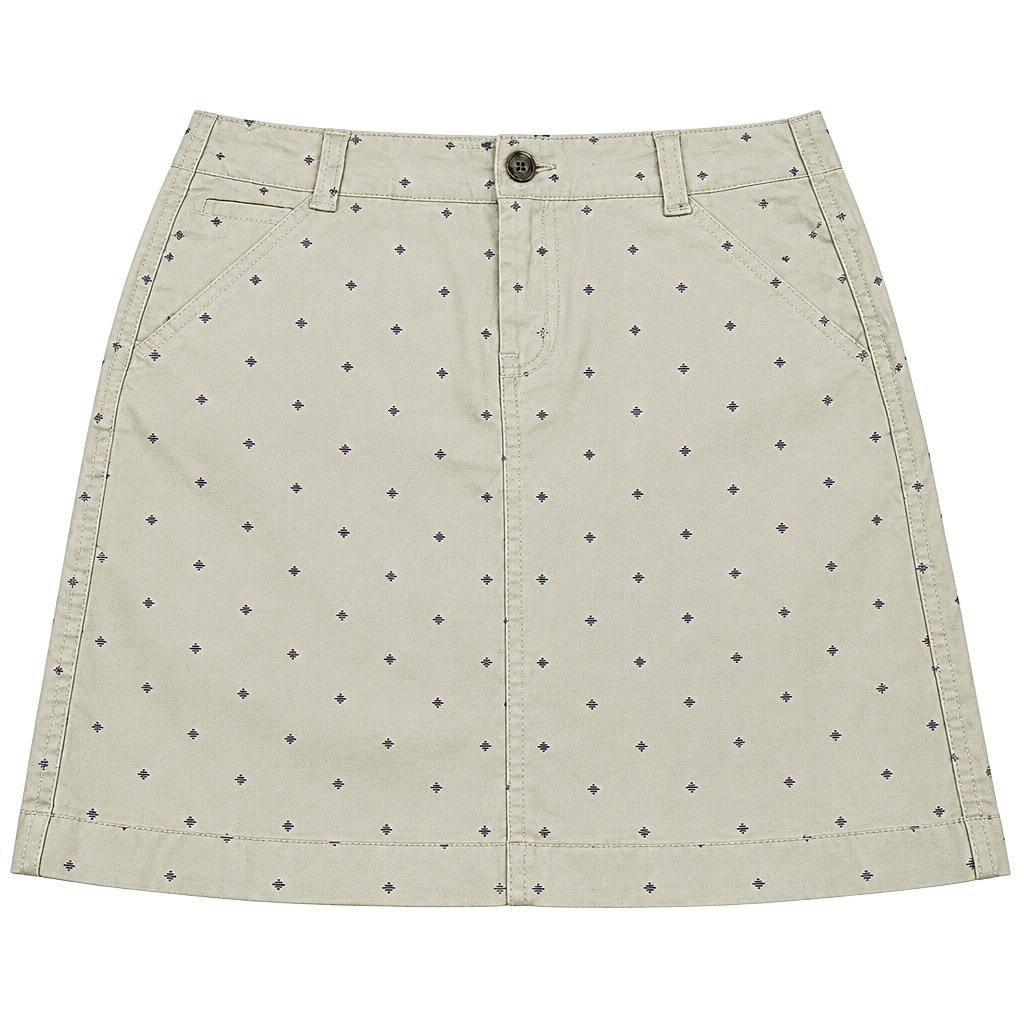 Tommy Hilfiger Chino Skirt Size 4 Beige Diamond Print 1