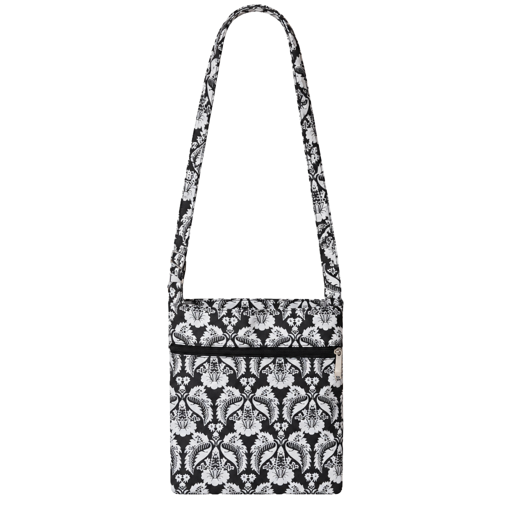 Vera Bradley Hipster Crossbody Bag Black White Paisley Floral 1