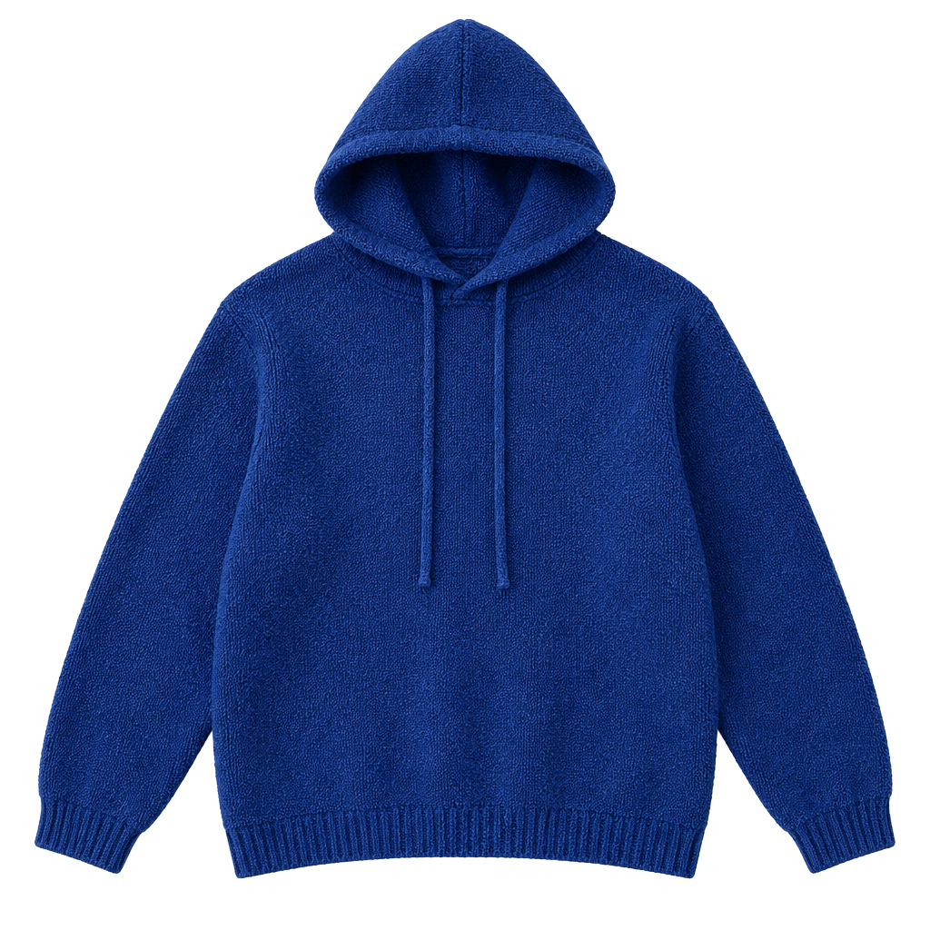 St. John's Bay Knitted Hoodie Blue Sweater 1