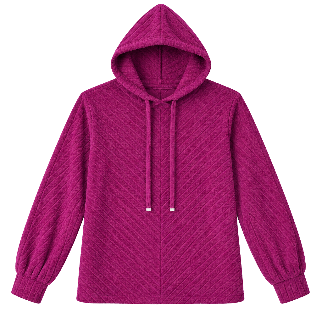 Nine West Hooded Tunic Sweater Magenta Textured 1