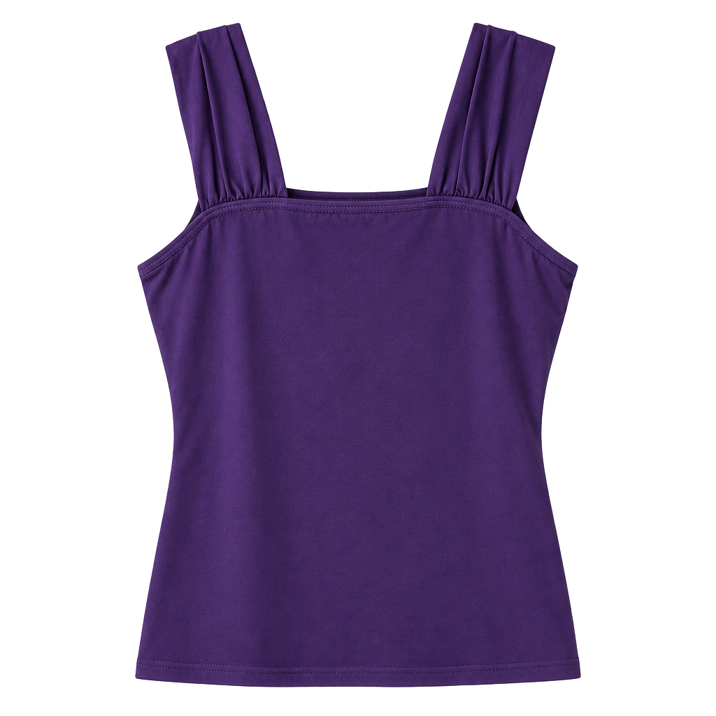 Lands' End women's Classic purple tankini swimsuit top 18D high neck CUTE! 1