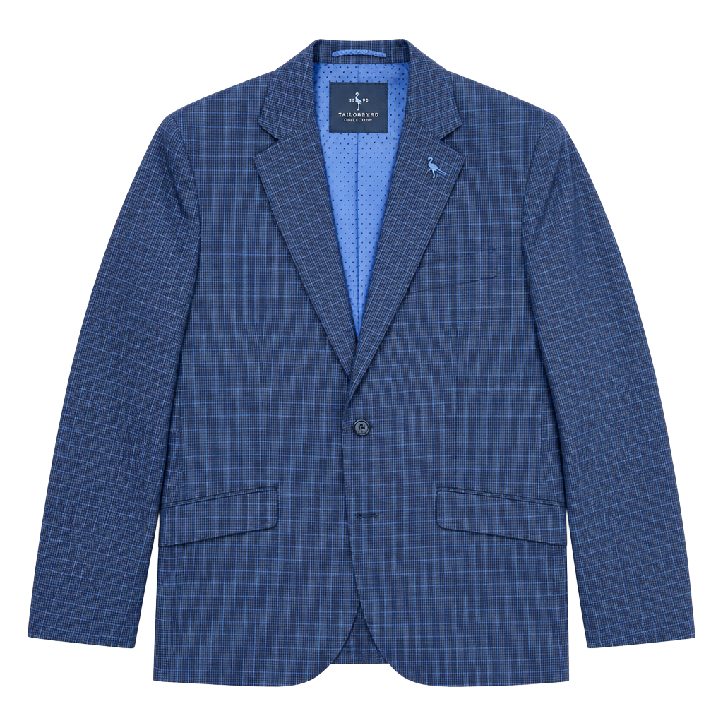 TailorByrd Blue Windowpane Sport Coat Blazer 42S 1