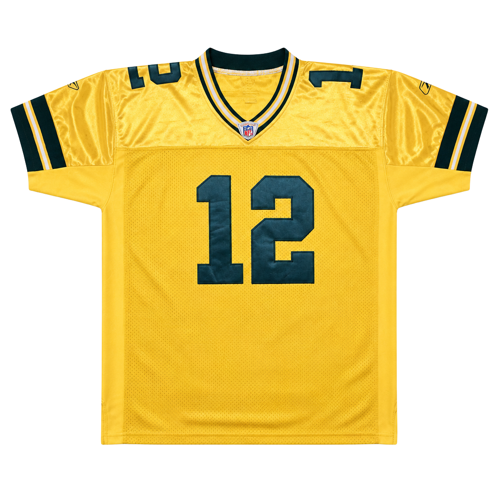 Aaron Rodgers Green Bay Packers #12 Reebok Gold Football Jersey Size 50 Yellow 1