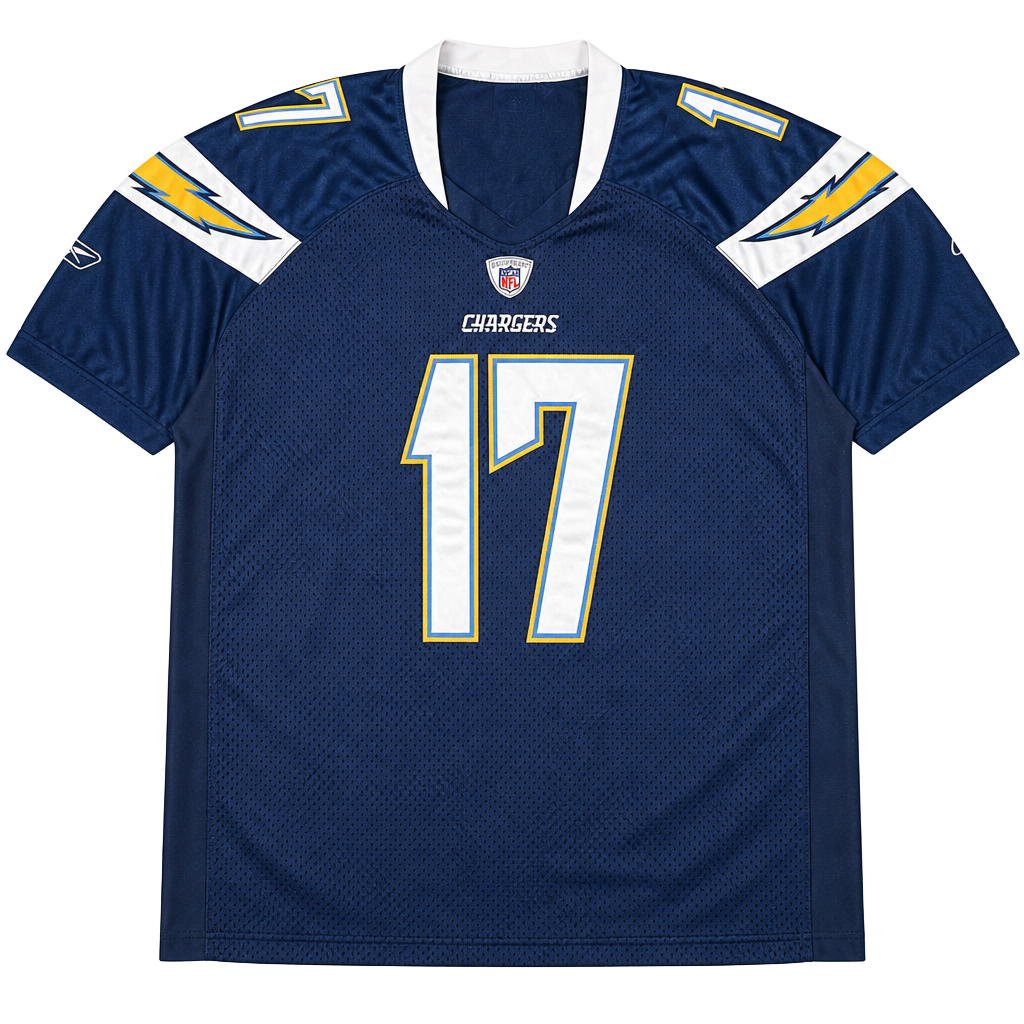 Reebok San Diego Chargers #17 Philip Rivers Men's NFL On-Field Jersey 1
