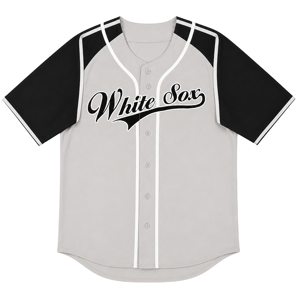 Vintage Chicago White Sox MLB True Fan Series Grey/Black Baseball Jersey Size XL 1