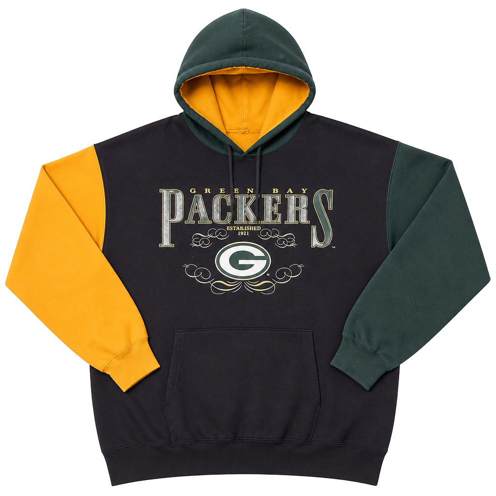 Nutmeg Green Bay Packers Tri Color Hoodie Size medium 1