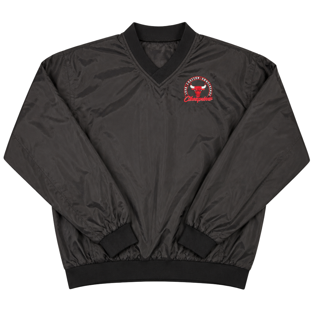 Pro Layer Chicago Bulls 1996 Eastern Conference Champions V-Neck Windbreaker Jacket - Mens Size L 1