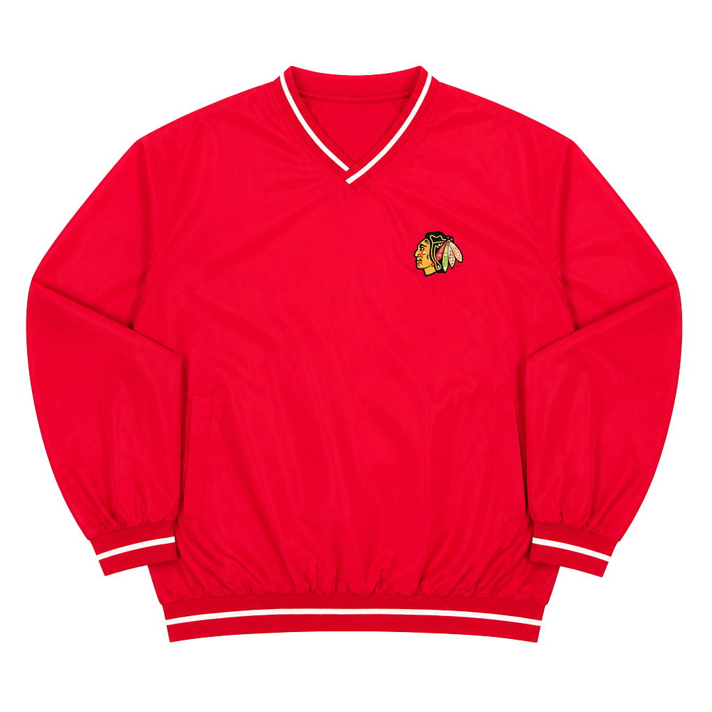G-III Sports Chicago Blackhawks NHL V-Neck Pullover Windbreaker Jacket XXL 1