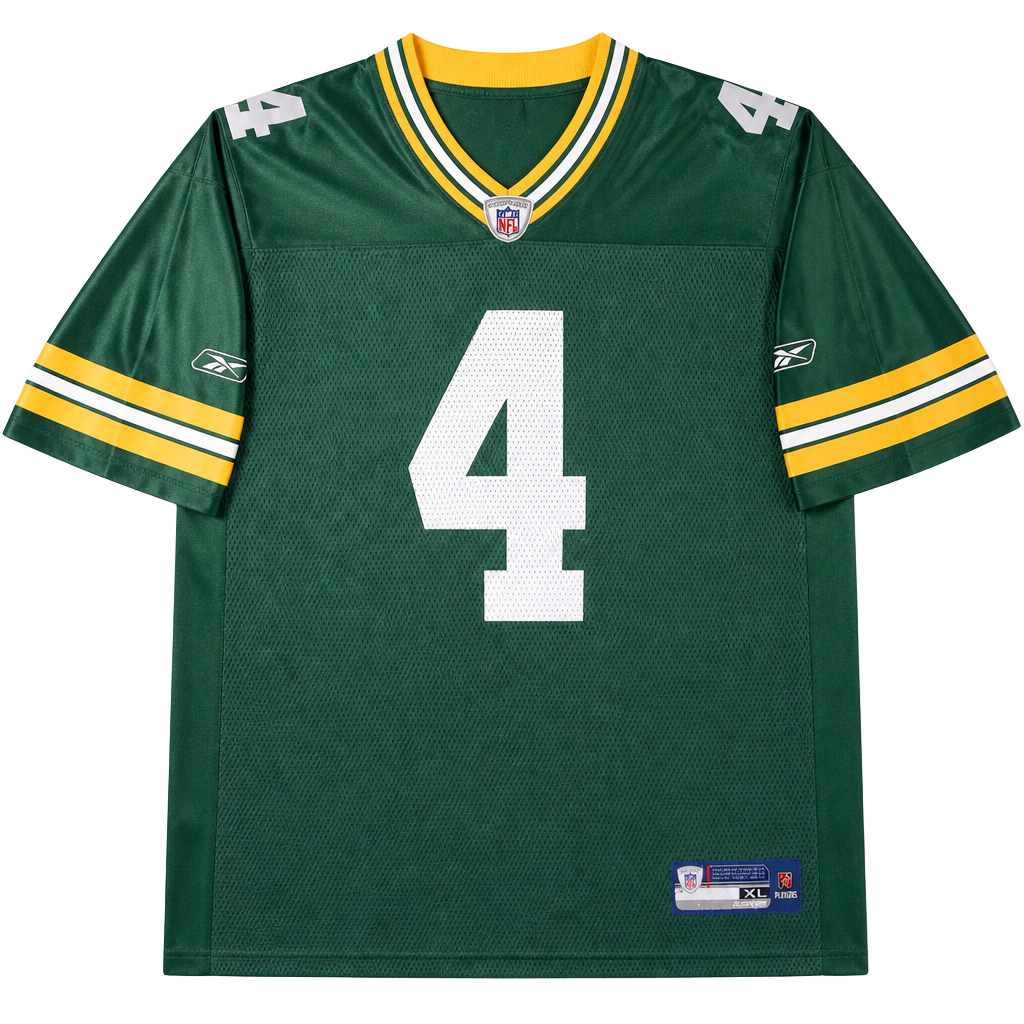 Reebok Brett Favre Jersey Mens XL Green #4 Green Bay Packers NFL Football 1