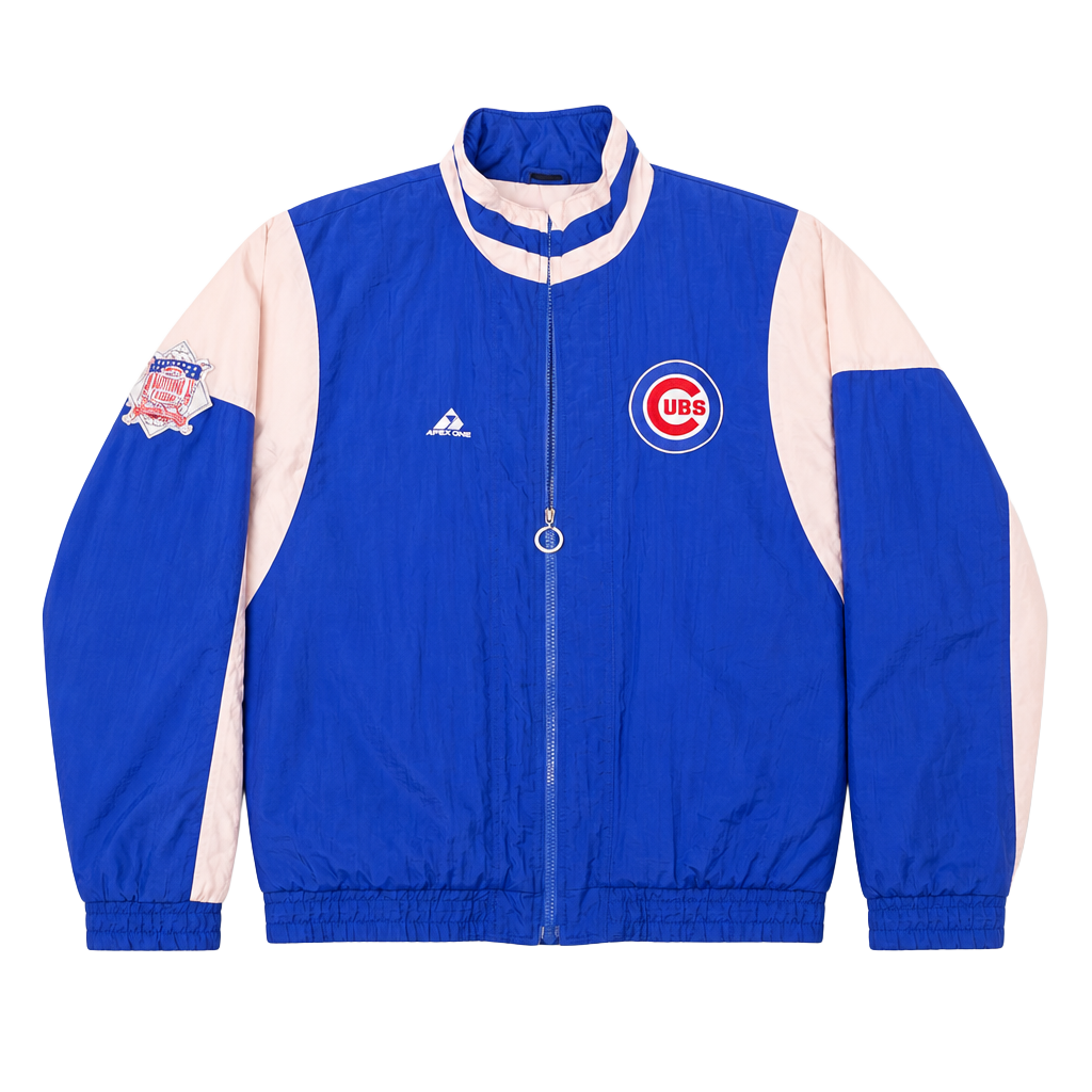 Vintage Apex One Chicago Cubs Jacket Coat Blue Size Large 90s MLB Baseball 1