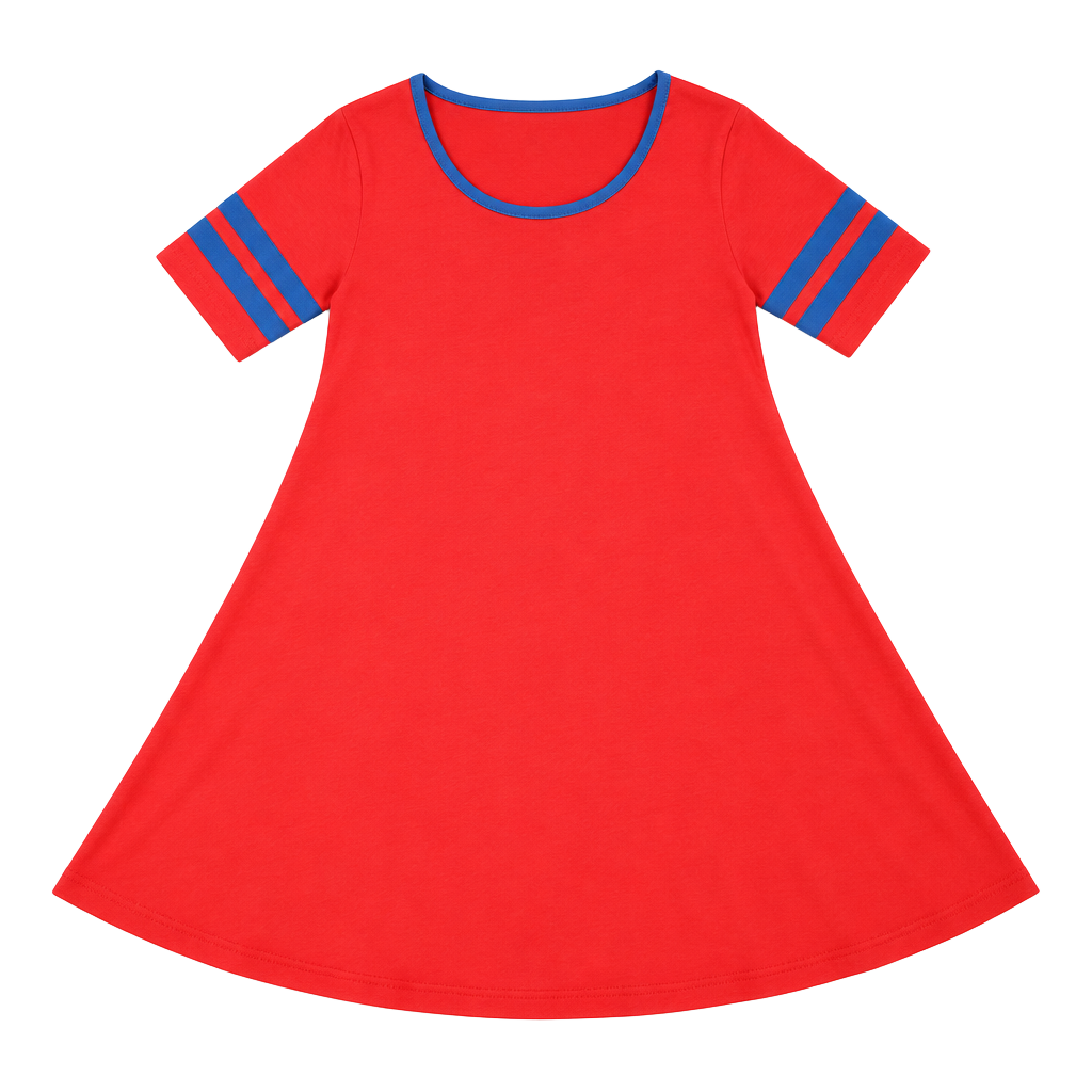 LuLaRoe Irma Tunic Size XS Red Blue Baseball Ringer 1