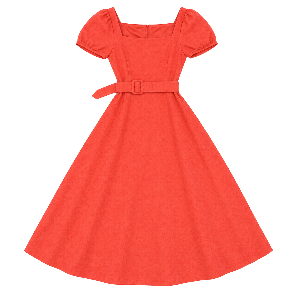 Antonio Melani Dress Size 2 Red Short Sleeve Belted 1