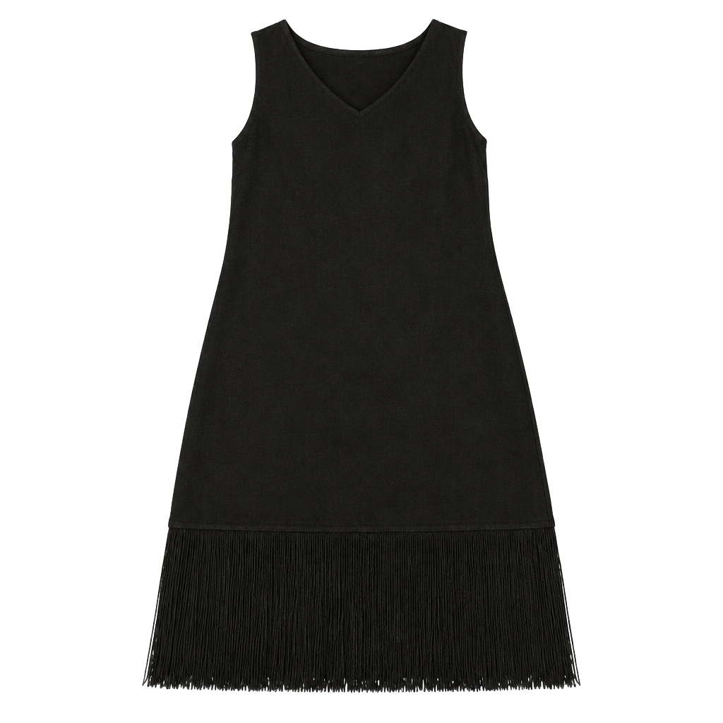 Together Black Fringe Dress Size M Sleeveless 1