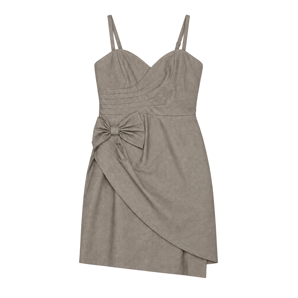Forever 21 Cocktail Dress Size S Gray Bow Mini 1
