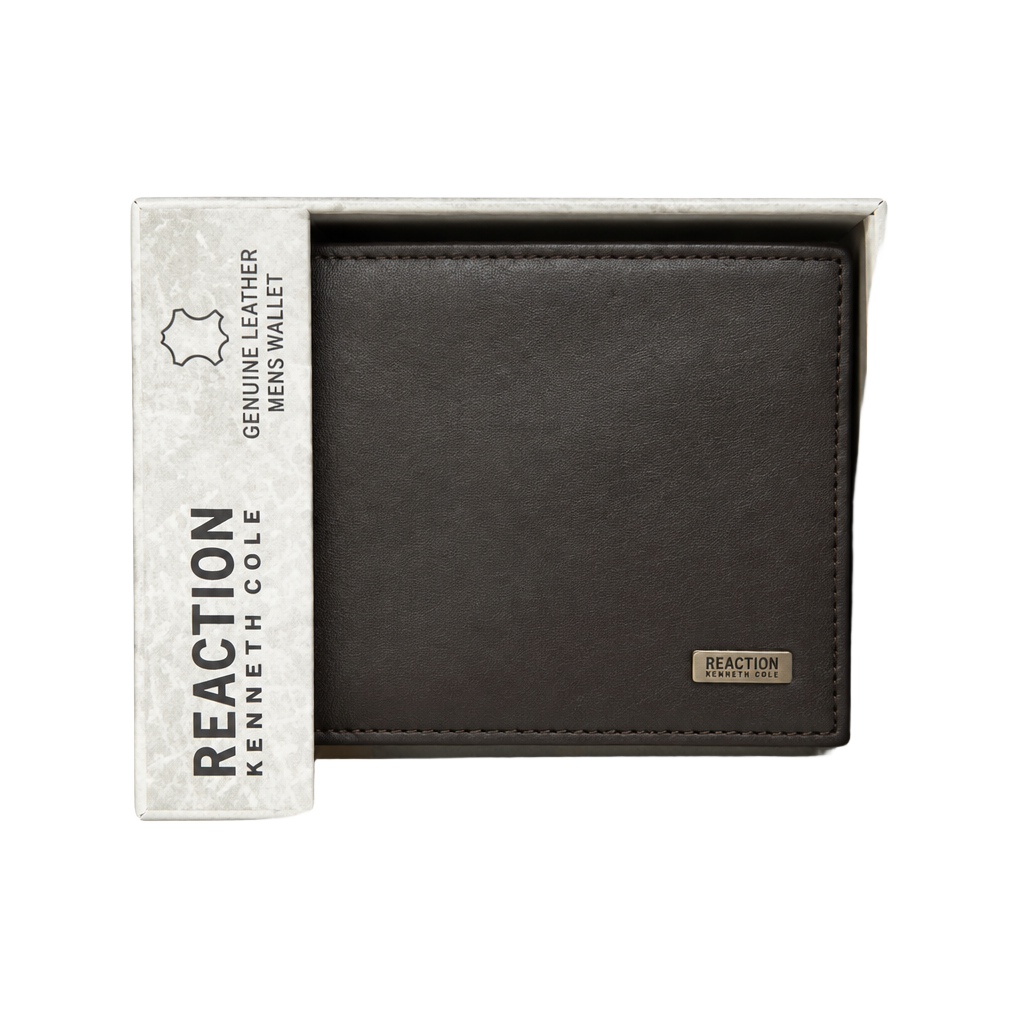 Reaction Kenneth Cole Handcrafted Leather Wallet Brown 1