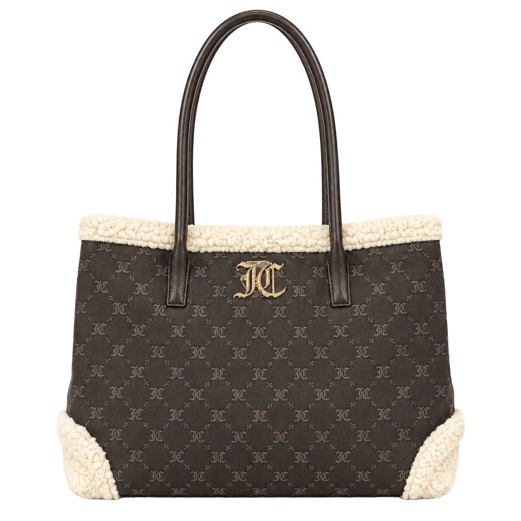 Juicy Couture Ice Queen Sherpa Winter Brown Tote Bag New with Tags 1