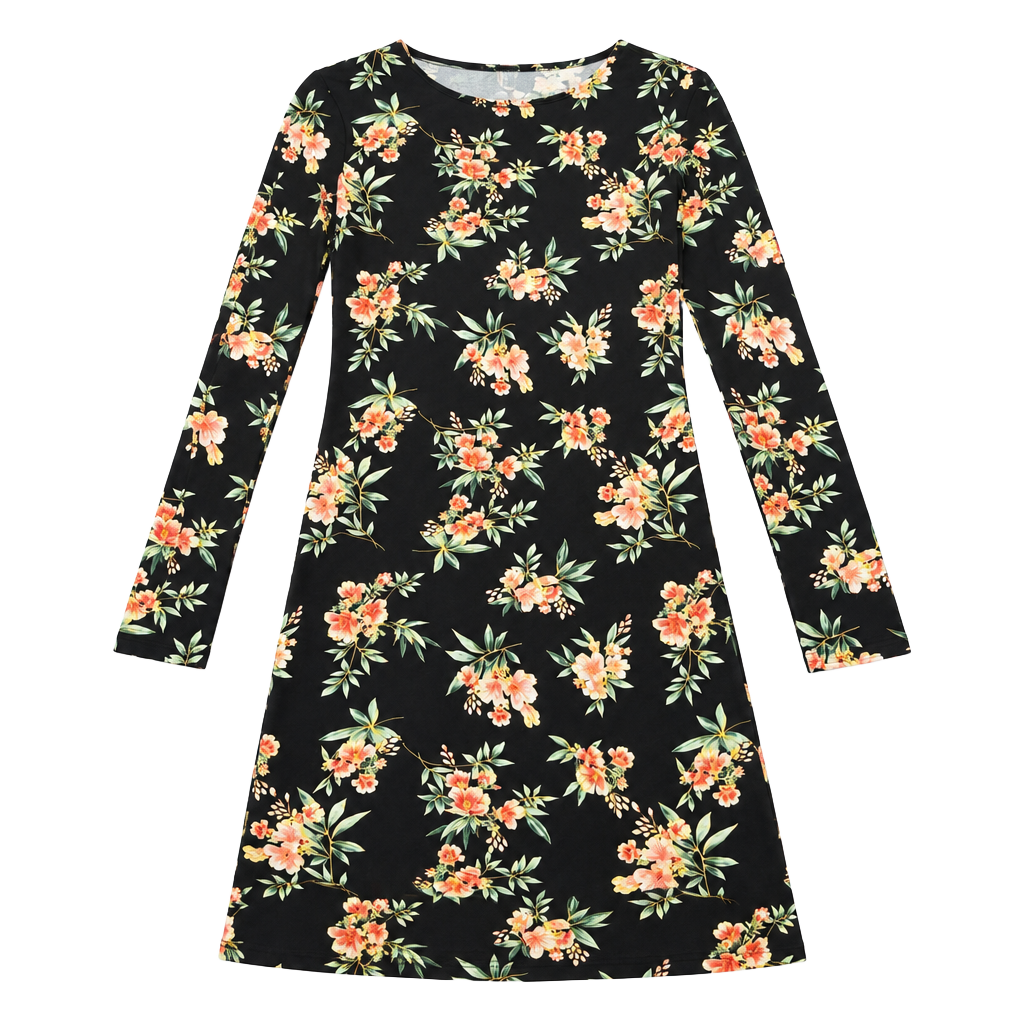 Forever 21 Floral Long Sleeve Dress Size S 1