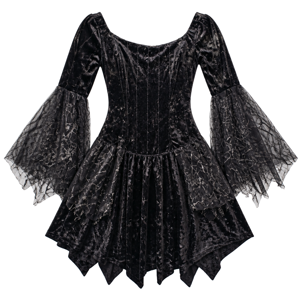 Spider Witch Spider Witch Dress One Size Fits Most Black Velvet Costume 1