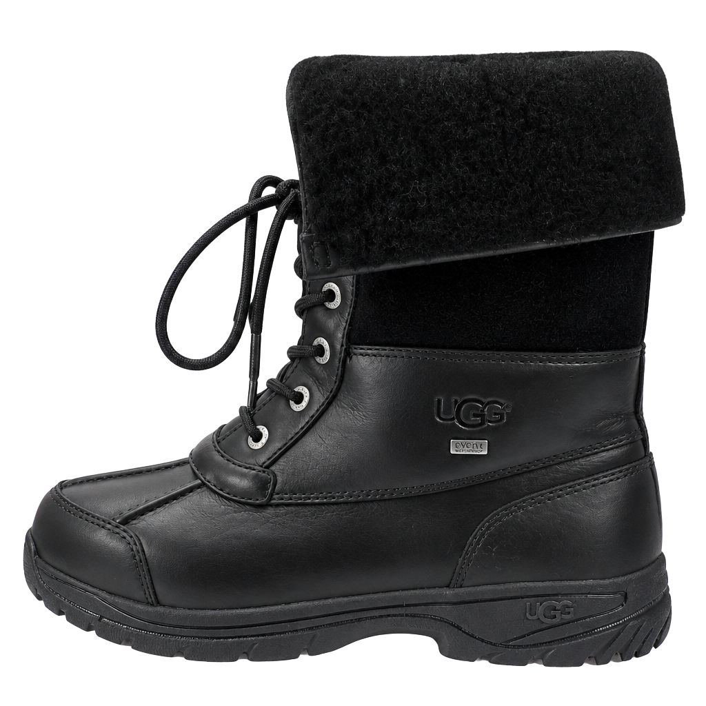 Ugg Butte Winter Boots Black Leather 1