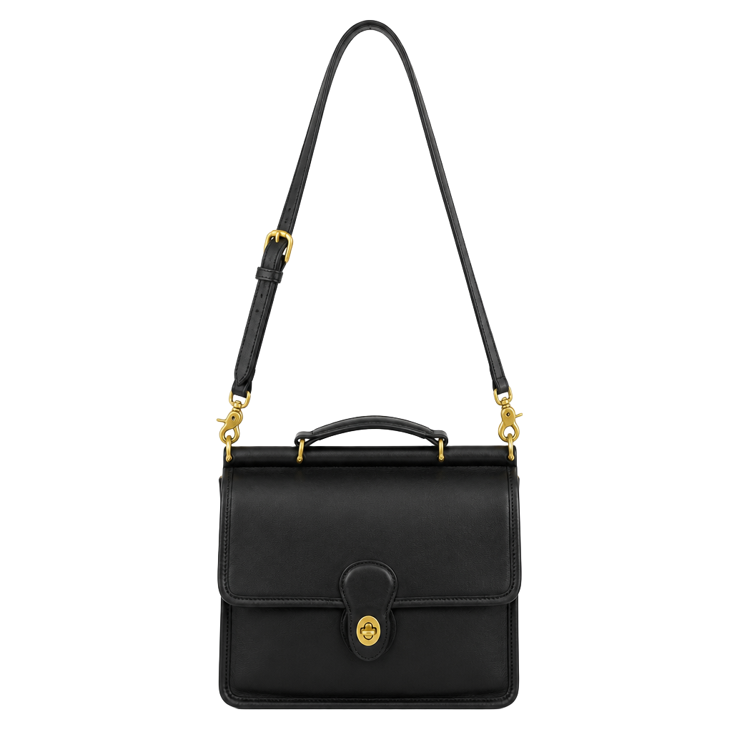 Vintage Coach Black Leather Top Handle Crossbody Bag No. B9P-9927 1
