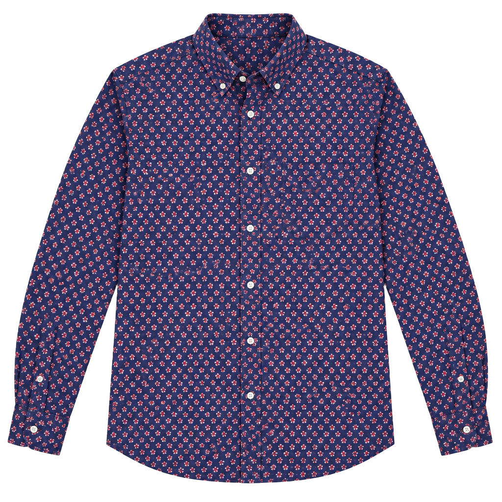 J.Crew Secret Wash Shirt Size M Floral Print Organic Cotton 1