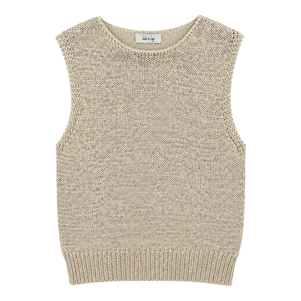 Sadie & Sage Open Knit Sweater Vest ā NWT Beige/Cream Boho Tank Top 1