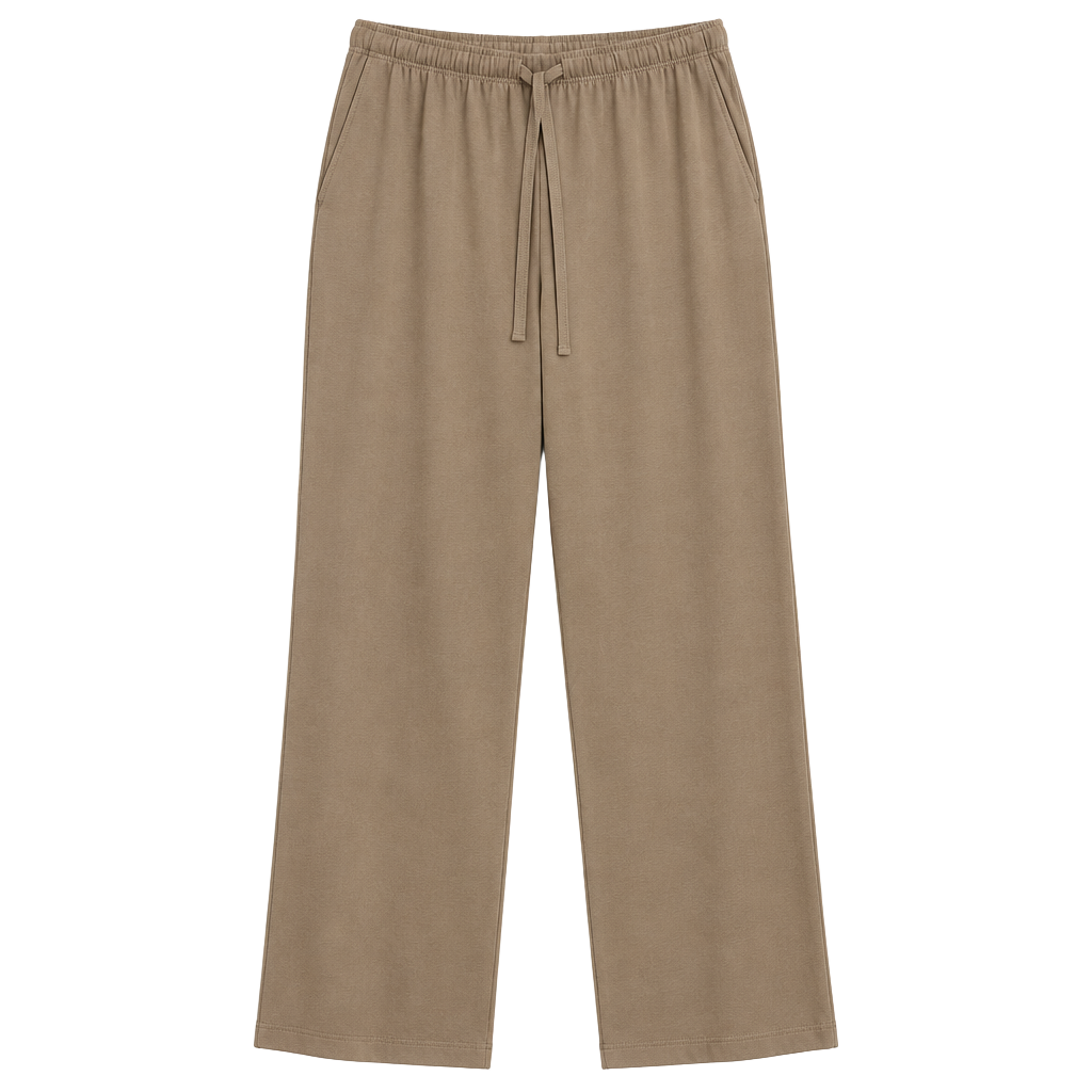 Call Her Bronzeada Lounge Pants Size L Tan Wide Leg Drawstring 1
