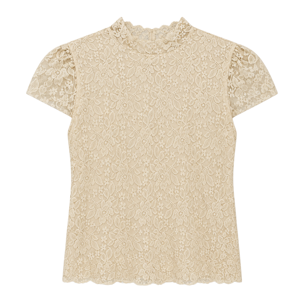 Laundry By Shelli Segal Size S Cream Lace Top 1