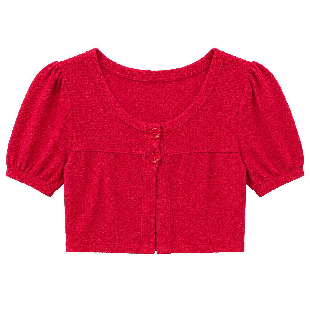 eyeshadow Top pink Textured Short Sleeve Button Front 1