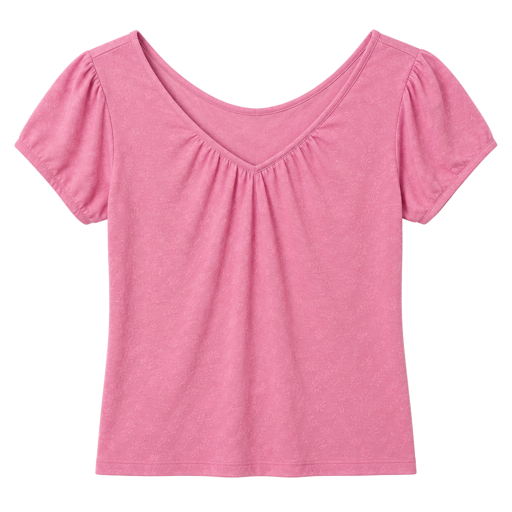 New York & Company V-Neck Top Size S Pink Modal Spandex 1