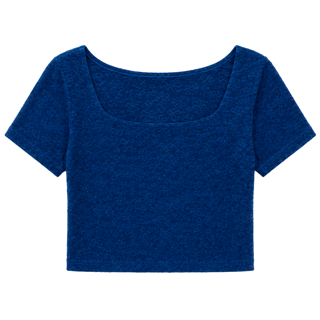 R&K Original Petite Shrug Size 4P Blue Velvet Short Sleeve Bolero 1