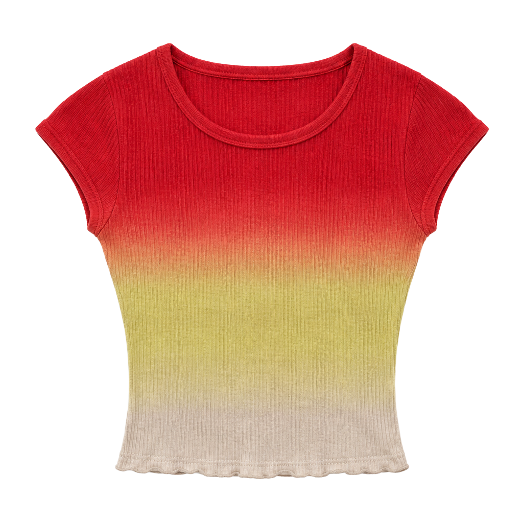 Jones New York Top Size M Ombre Red Yellow Short Sleeve 1