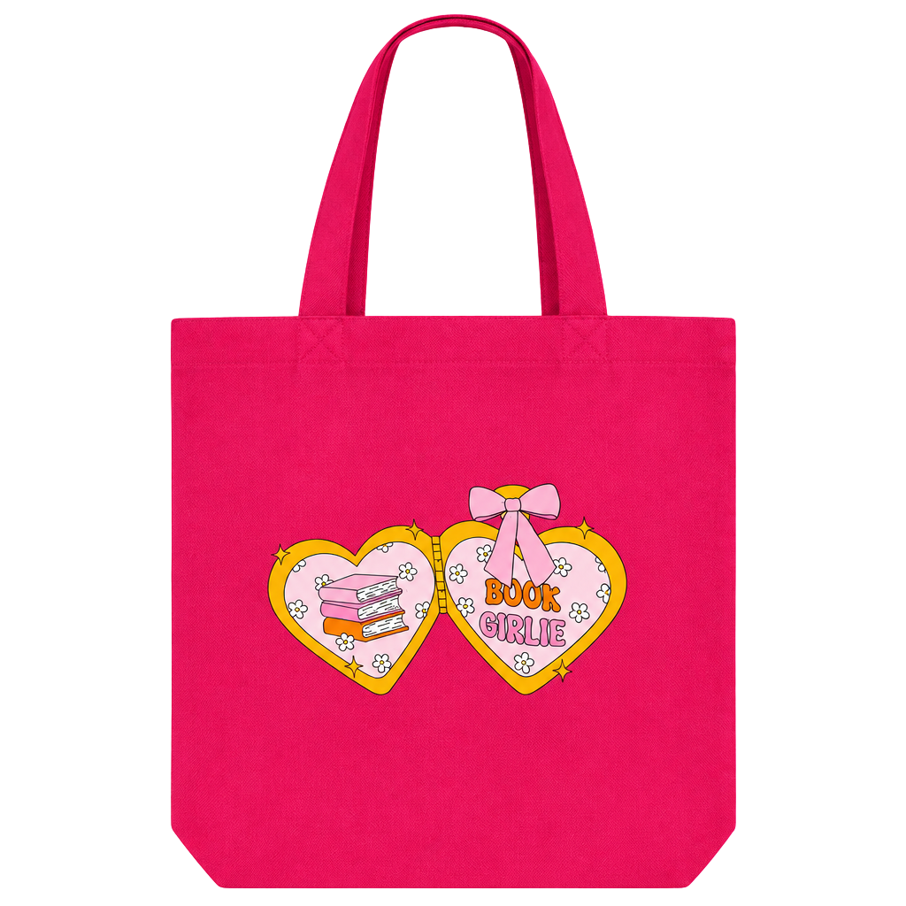 Pink Bookish theme tote bag 1