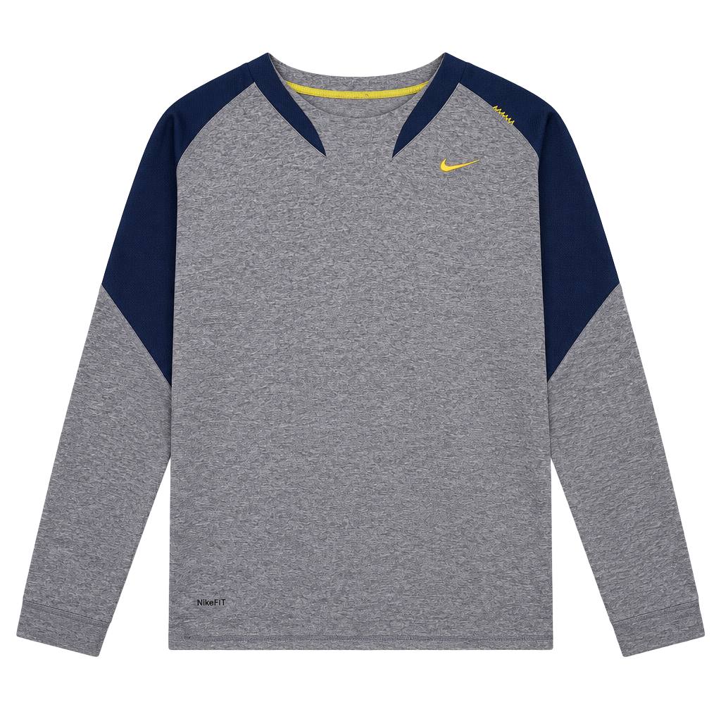 Nike Team Long Sleeve Shirt Size XL Gray Blue Nike Fit Dry Athletic 1