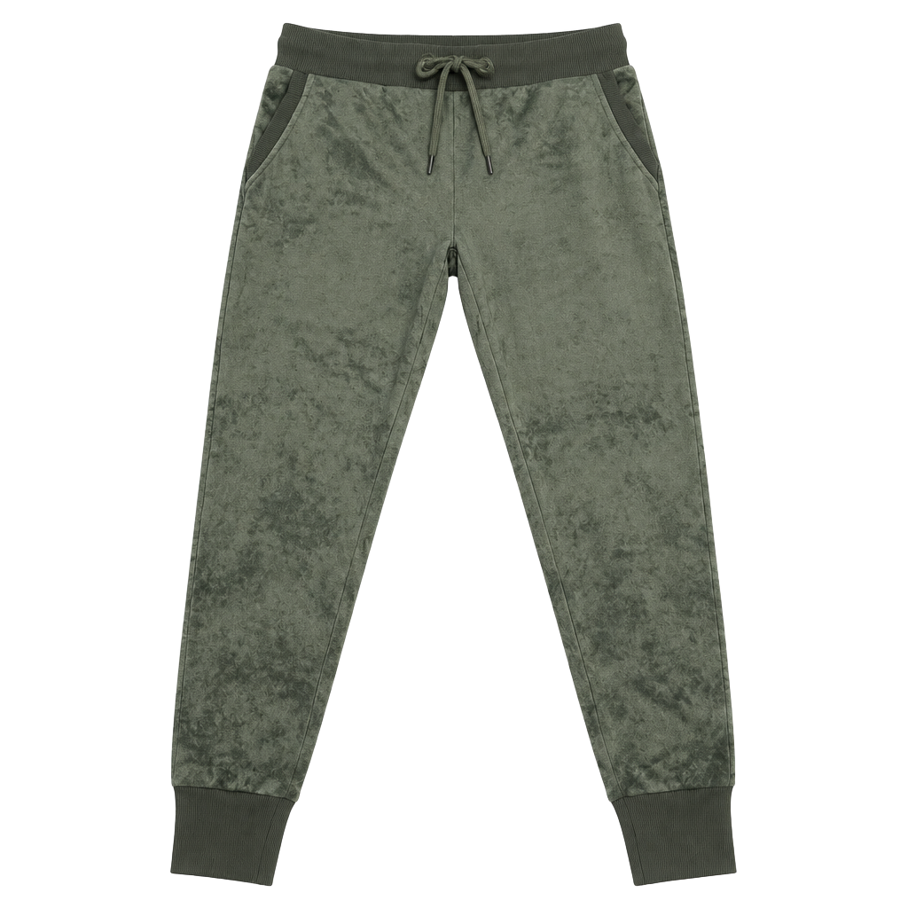 Felina Velvety Soft Jogger Pants Green Velour Size s 1
