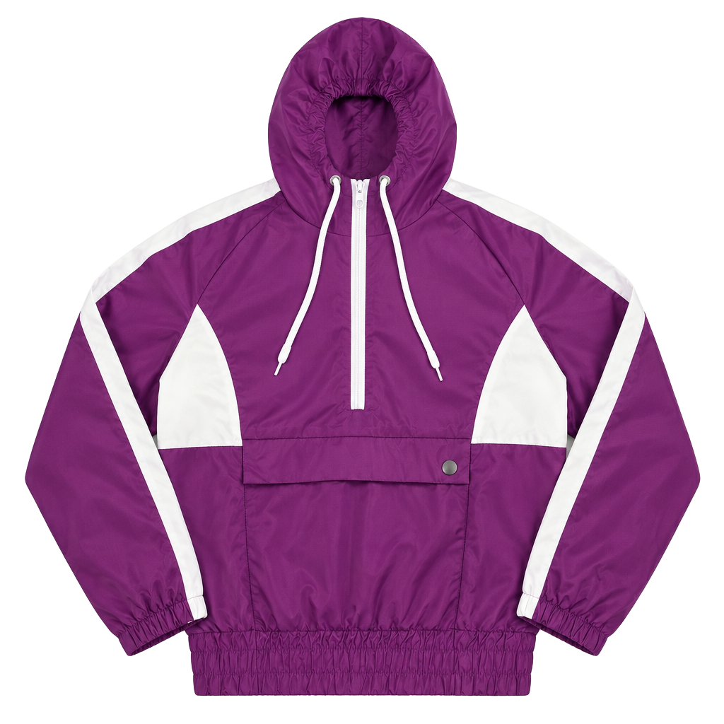 Say What Purple White Windbreaker Jacket Size M Hooded 1