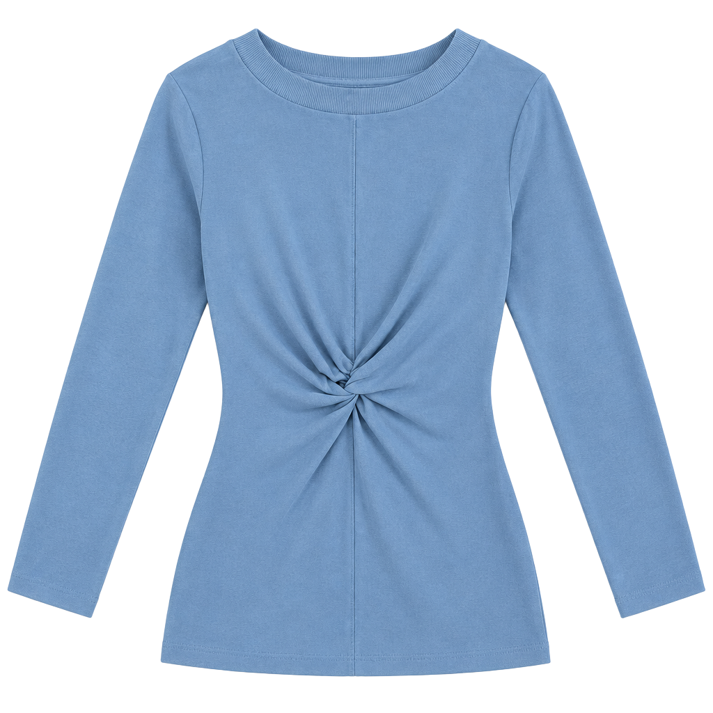 Daily Practice Long Sleeve Twist Back Dress Size M Blue Mini 1