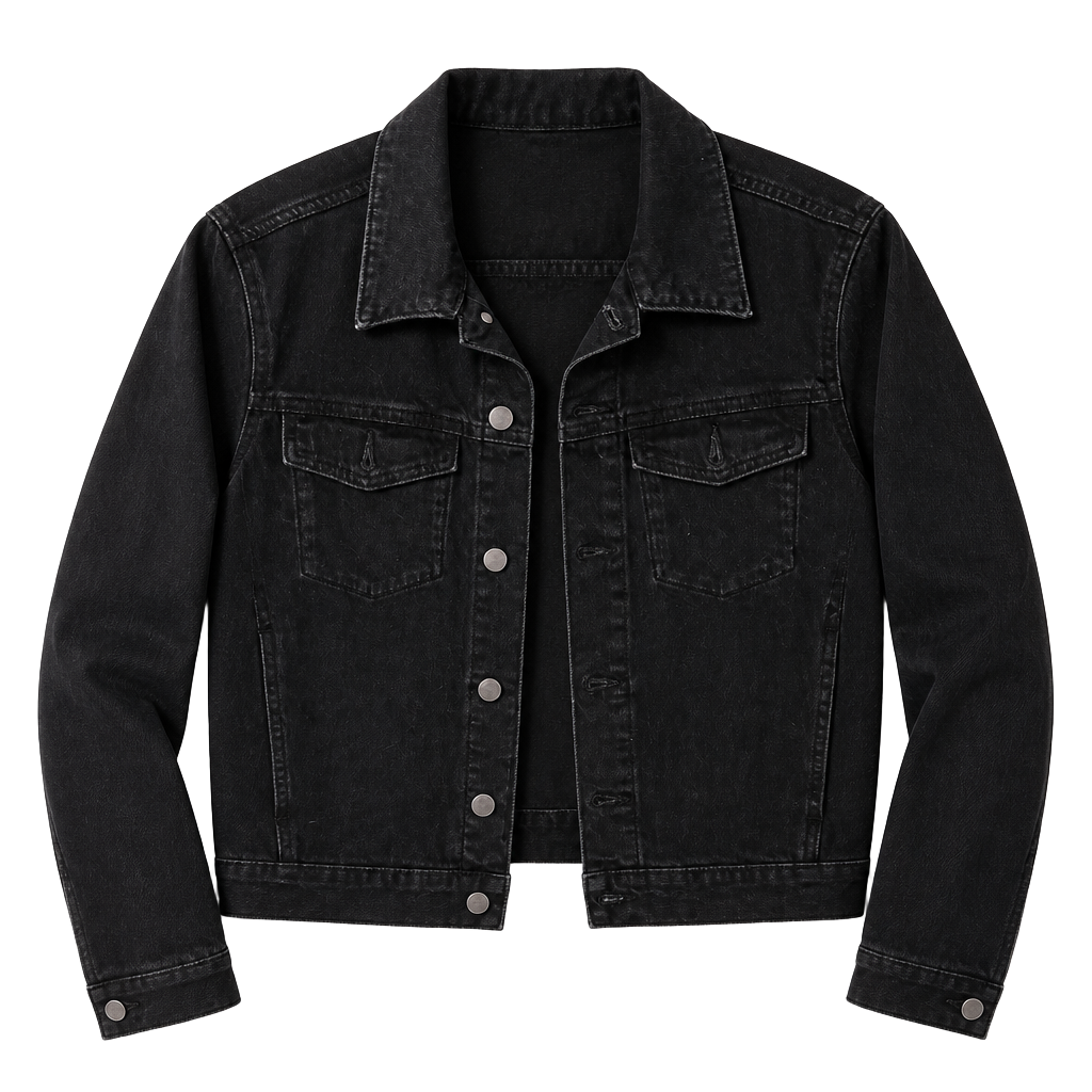 DL1961 Vika Trucker Jean Jacket Black Stretch Denim Size S 1