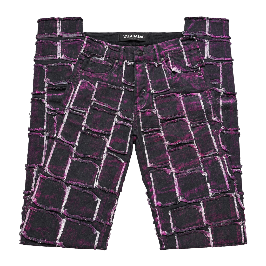 Valabasas Metallic Purple Stacked Jeans Size 30 1