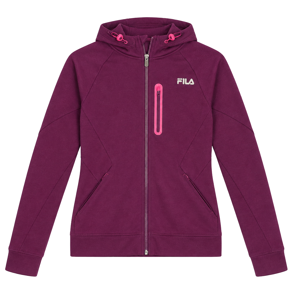Fila Sport Jacket Purple Full Zip Hoodie Casual Active Wear Women's 1