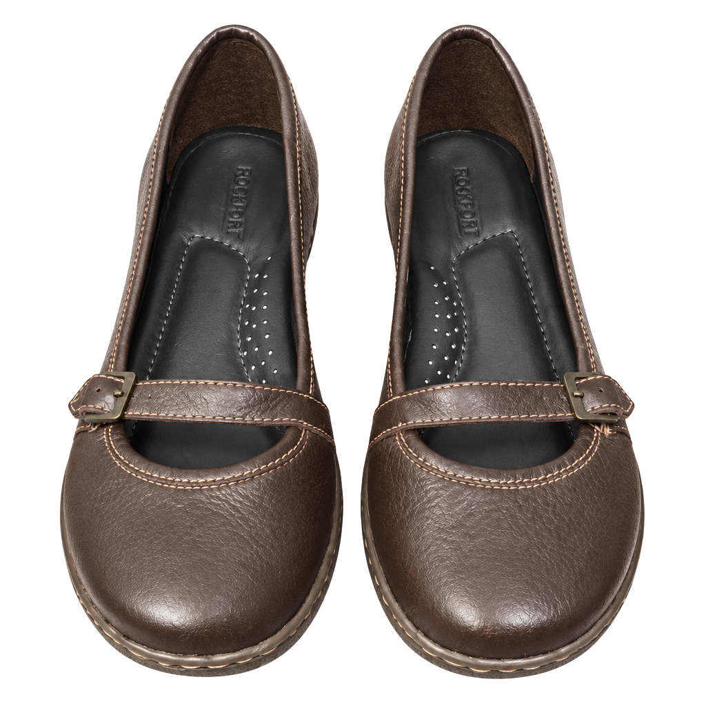 Born Brown Leather Mary Jane Flat Shoes 1