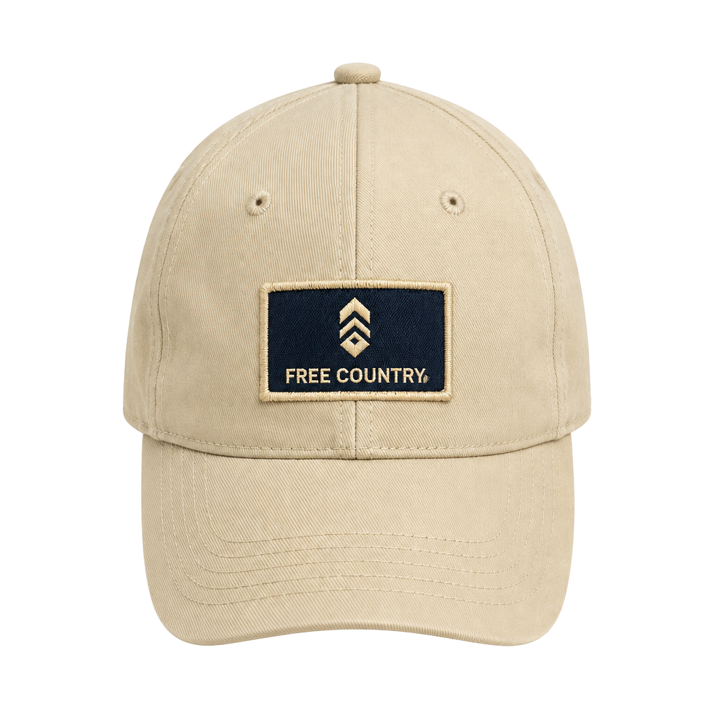 Free Country Logo Baseball Cap Tan Adjustable 1