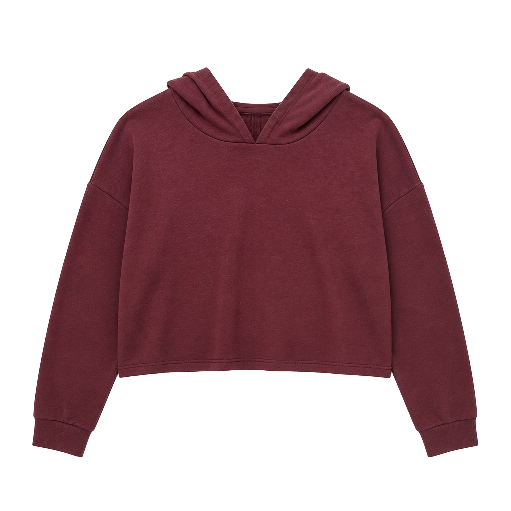 Brandy Melville Maroon Zelly Cropped Pullover Hoodie 1