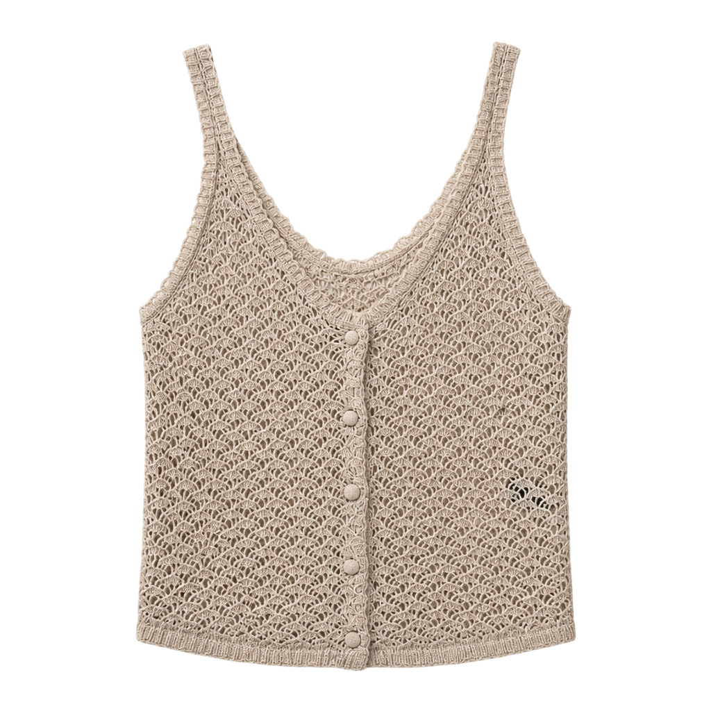 H&M Crochet Knit Button-Up Camisole Top 1