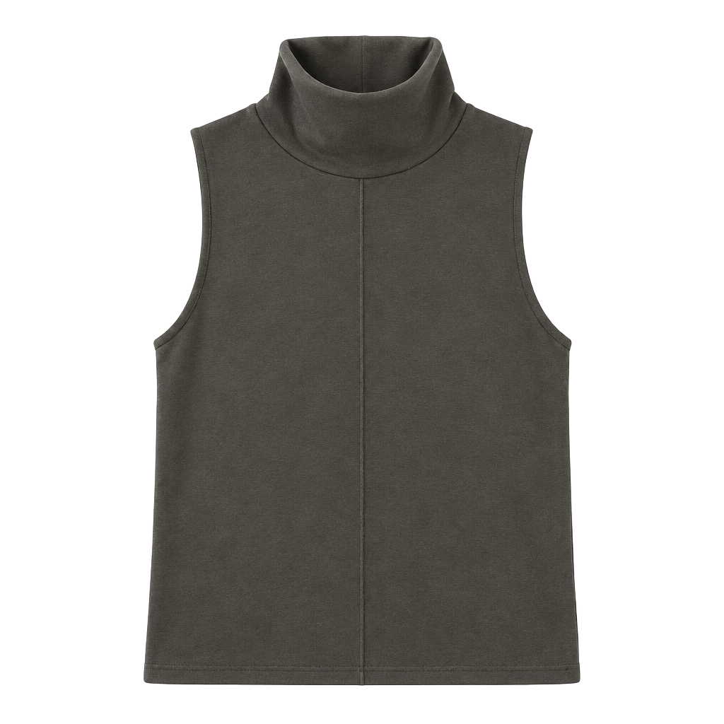 OGL Turtleneck Sleeveless Top Size L Grey 1
